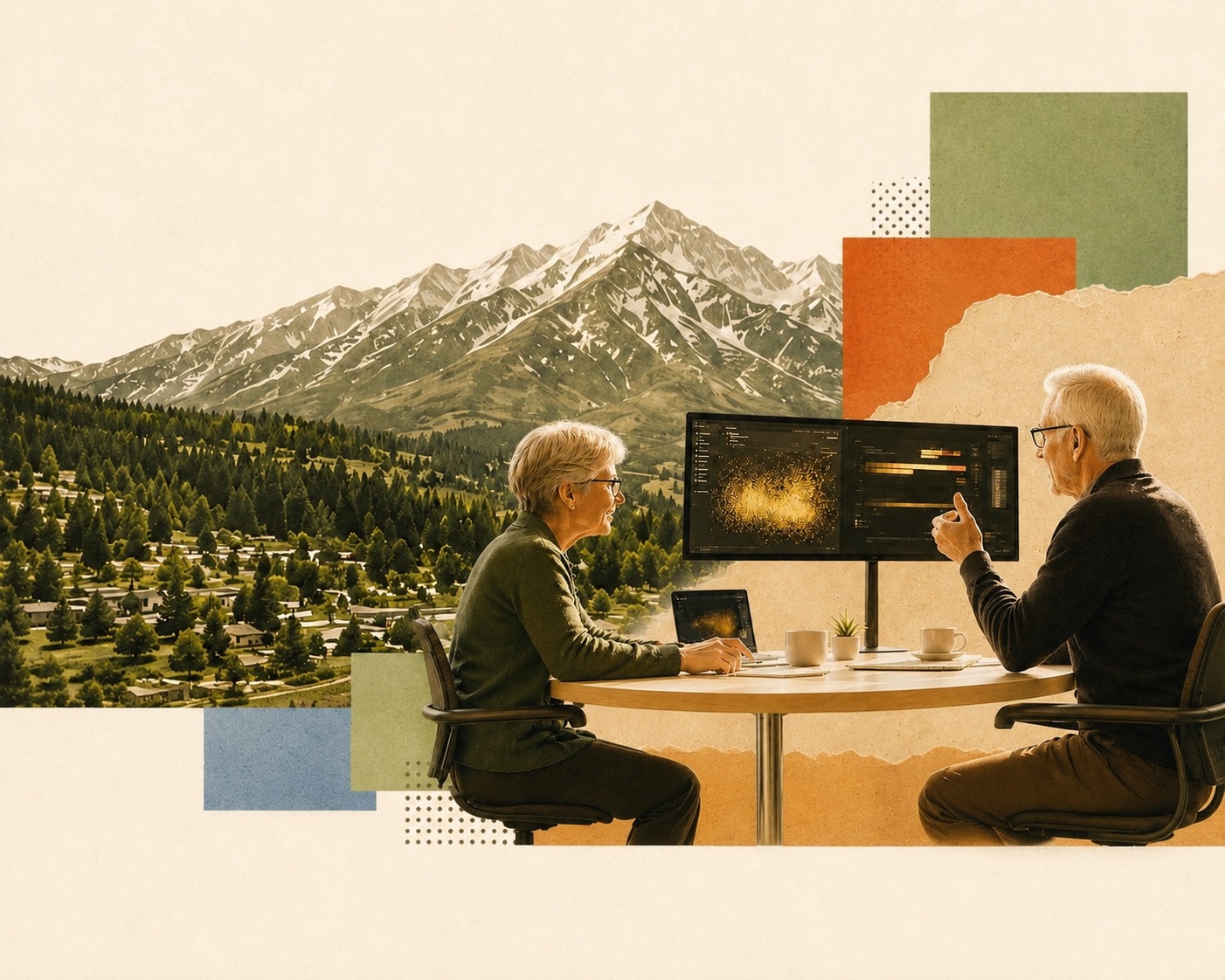 Consultant and client working one-on-one on a laptop during an hourly consulting session